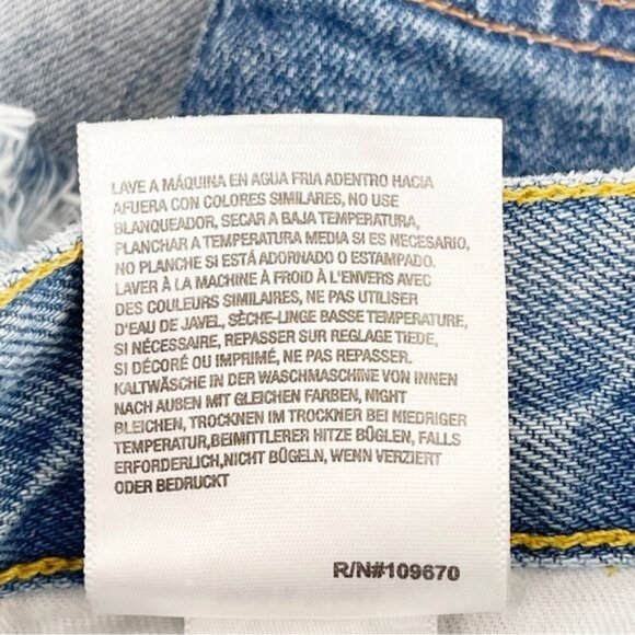 AGOLDE THE PARKER 100% cotton Hong rise raw hem denim shorts 24 - Picture 7 of 9